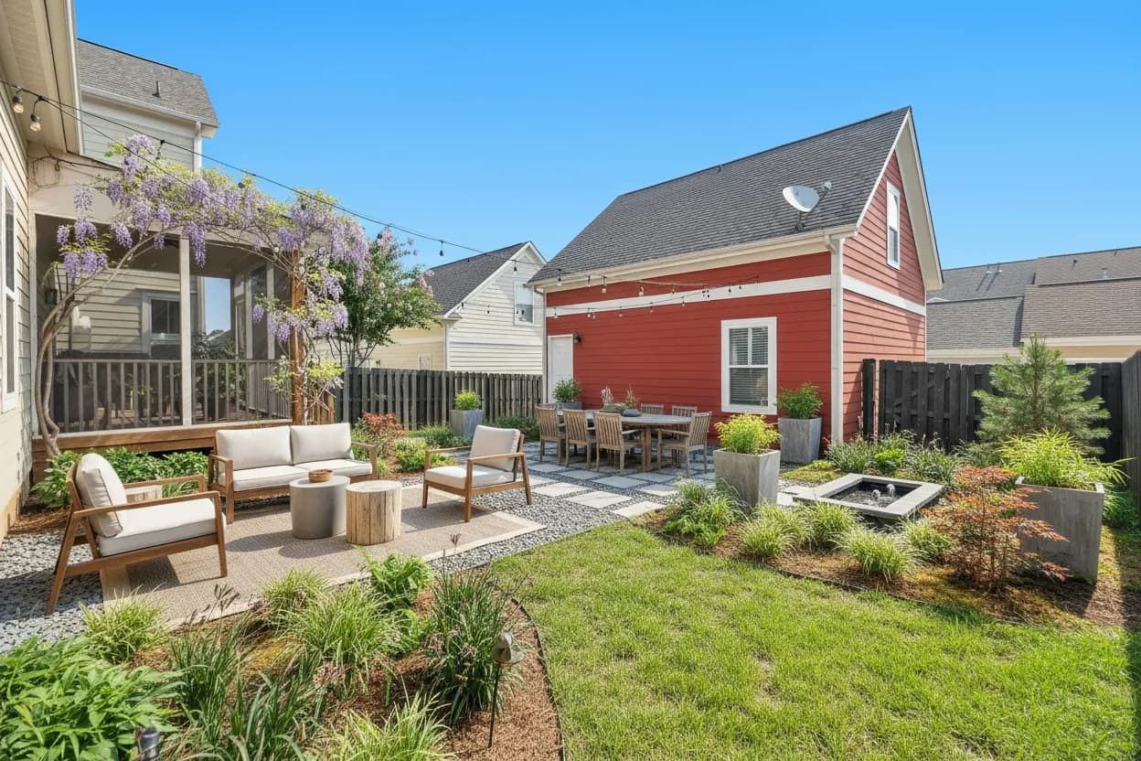 Sample patio redesign made with the AI models behind RivAI, after