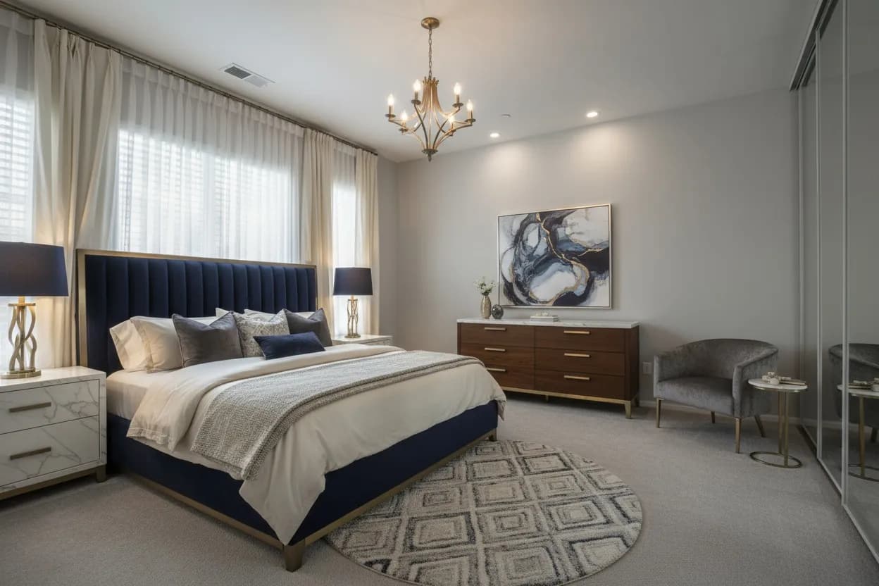 The finished bedroom redesign